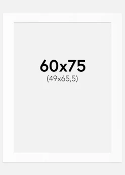 Passepartout Hvid Standard (Hvid kerne) 60x75 cm (49x65,5)