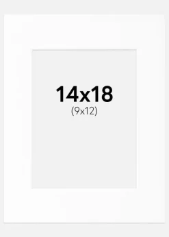 Passepartout Hvid Standard (Hvid kerne) 14x18 cm (9x12)