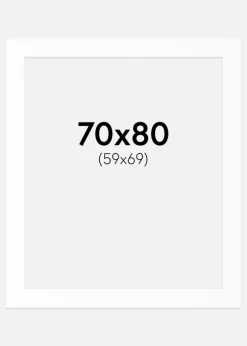 Passepartout Hvid Standard (Hvid kerne) 70x80 cm (59x69)