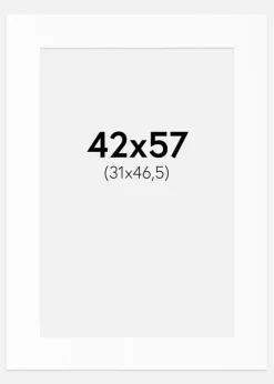 Passepartout Hvid Standard (Hvid kerne) 42x57 cm (31x46,5)