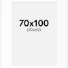 Passepartout Hvid Standard (Hvid kerne) 70x100 cm (49x69)