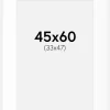 Passepartout Hvid Standard (Hvid kerne) 45x60 cm (33x47)