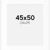 Passepartout Hvid Standard (Hvid kerne) 45x50 cm (34x39)