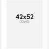 Passepartout Hvid Standard (Hvid kerne) 42x52 cm (32x43)
