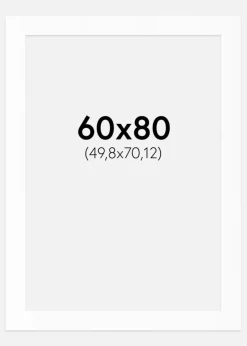 Passepartout Hvid Standard (Hvid kerne) 60x80 cm (49,8x70,12)