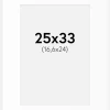 Passepartout Hvid Standard (Hvid kerne) 25x33 cm (16,6x24)