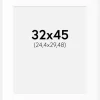 Passepartout Hvid Standard (Hvid kerne) 32x45 cm (24,4x29,48)