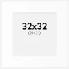 Passepartout Hvid Standard (Hvid kerne) 32x32 cm (21x21)