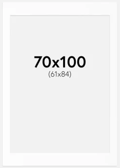 Passepartout Hvid Standard (Hvid kerne) 70x100 cm (61x84)
