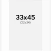Passepartout Hvid Standard (Hvid kerne) 33x45 cm (22x34)