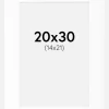 Passepartout Hvid Standard (Hvid kerne) 20x30 cm (14x21)
