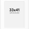 Passepartout Hvid Standard (Hvid kerne) 33x41 cm (24,4x32,02)