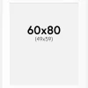 Passepartout Hvid Standard (Hvid kerne) 60x80 cm (49x59)