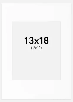 Passepartout Hvid Standard (Hvid kerne) 13x18 cm (9x11)