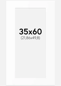 Passepartout Hvid Standard (Hvid kerne) 35x60 cm (21,86x49,8)