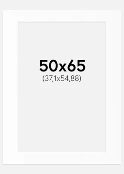 Passepartout Hvid Standard (Hvid kerne) 50x65 cm (37,1x54,88)