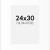 Passepartout Hvid Standard (Hvid kerne) 24x30 cm (14,24x19,32)