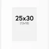 Passepartout Hvid Standard (Hvid kerne) 25x30 cm (13x18)