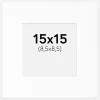 Passepartout Hvid Standard (Hvid kerne) 15x15 cm (8,5x8,5)