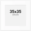 Passepartout Hvid Standard (Hvid kerne) 35x35 cm (25x25)