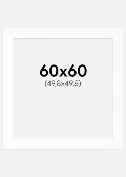 Passepartout Hvid Standard (Hvid kerne) 60x60 cm (49,8x49,8)