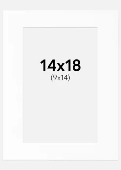 Passepartout Hvid Standard (Hvid kerne) 14x18 cm (9x14)