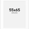 Passepartout Hvid Standard (Hvid kerne) 55x65 cm (44x54)