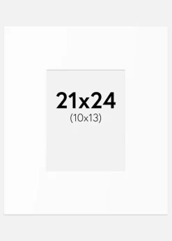 Passepartout Hvid Standard (Hvid kerne) 21x24 cm (10x13)