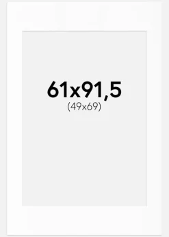 Passepartout Hvid Standard (Hvid kerne) 61x91,5 cm (49x69)