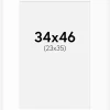 Passepartout Hvid Standard (Hvid kerne) 34x46 cm (23x35)
