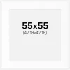 Passepartout Hvid Standard (Hvid kerne) 55x55 cm (42,18x42,18)