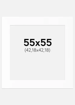 Passepartout Hvid Standard (Hvid kerne) 55x55 cm (42,18x42,18)