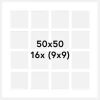 Passepartout Hvid 50x50 cm - 16 Billeder collage