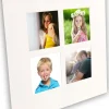 Passepartout Hvid 40x40 cm - Collage 4 Billeder (14x14 cm) (40x40 cm)