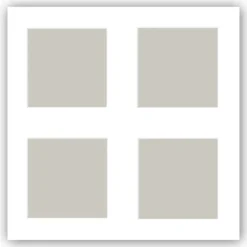 Passepartout Hvid 40x40 cm - Collage 4 Billeder (14x14 cm) (40x40 cm)