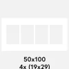 Passepartout Hvid 50x100 cm - Collage 4 Billeder (19x29 cm)