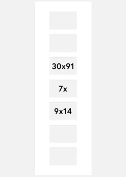 Passepartout Hvid 30x91 cm - Collage 7 Billeder (9x14 cm)