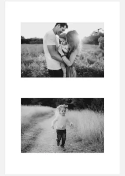 Passepartout Hvid 40x60 cm - Collage 2 Billeder (19x29 cm)