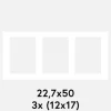 Passepartout Hvid 22,7x50 cm - Collage 3 Billeder (12x17 cm)
