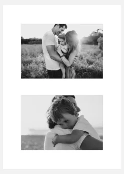 Passepartout Hvid 13x18 cm - Collage 2 Billeder (6x9 cm)