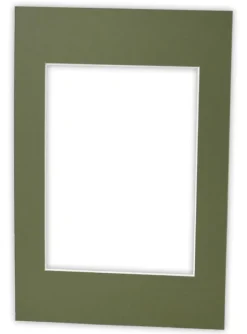 Passepartout Mørkgrøn (Hvid kerne) - Bestilt efter mål