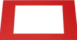 Passepartout Rød (Hvid kerne) - Bestilt efter mål