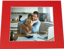 Passepartout Rød (Hvid kerne) - Bestilt efter mål