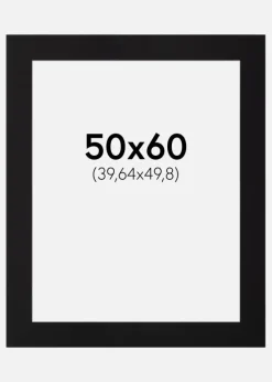 Passepartout Sort Standard (Hvid Kerne) 50x60 cm (39,64x49,8)