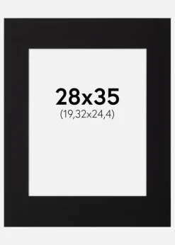 Passepartout Sort Standard (Hvid Kerne) 28x35 cm (19,32x24,4)