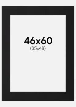 Passepartout Sort Standard (Hvid kerne) 36x60 cm (35x48)