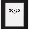 Passepartout Sort Standard (Hvid Kerne) 20x25 cm (13x17)