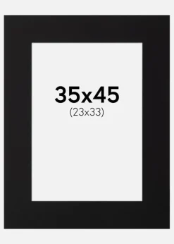 Passepartout Sort Standard (Hvid Kerne) 35x45 cm (23x33)