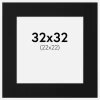 Passepartout Sort Standard (Hvid kerne) 32x32 cm (22x22)