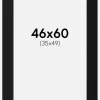 Passepartout Sort Standard (Hvid kerne) 46x60 cm (35x49)